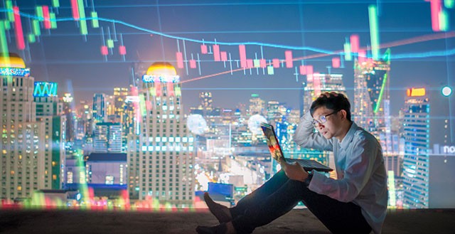 Man Working On Code In City - QA Test Tools