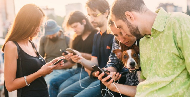 People Using Phones