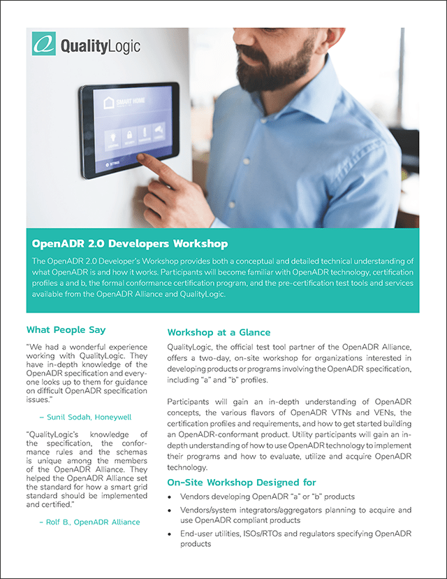 OpenADR 2.0 Workshop - Smart Grid Training - QualityLogic