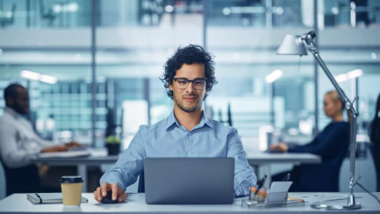 Business man working at computer