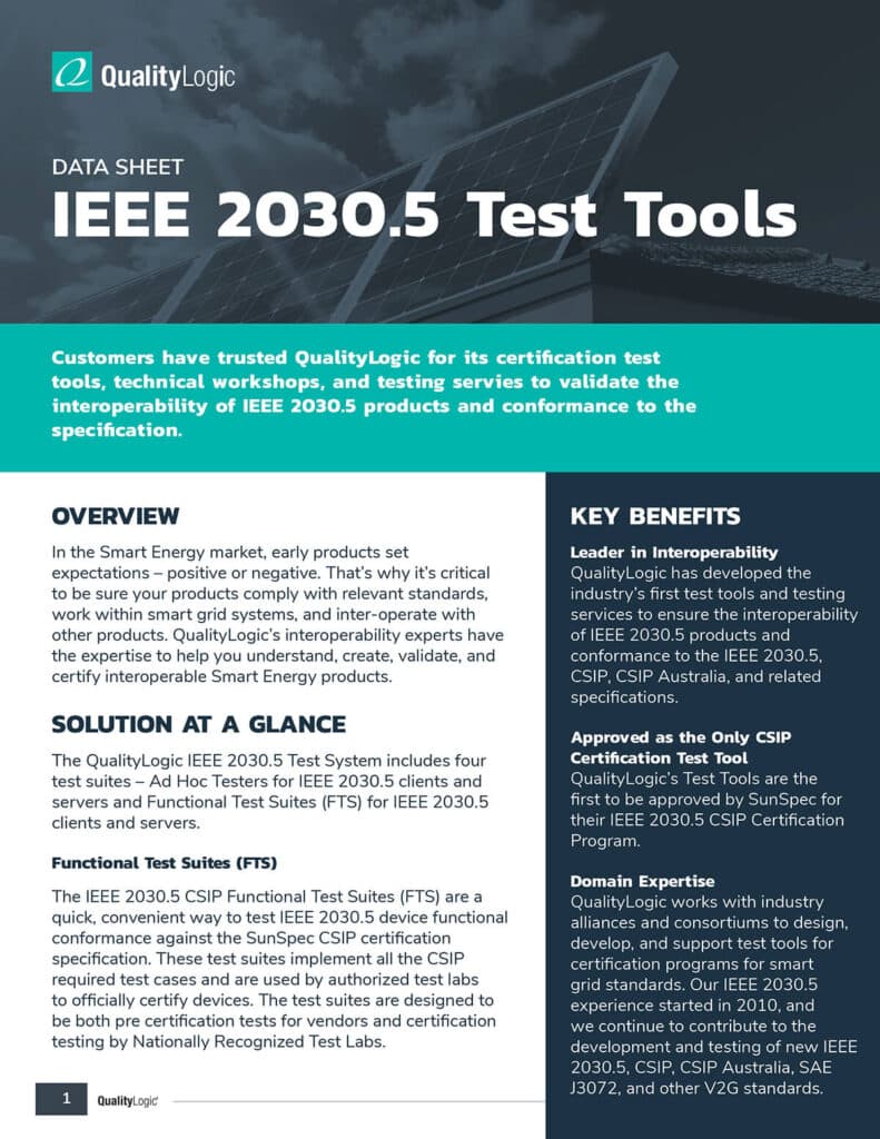 Data Sheet - QualityLogic's 2030.5 Test Tool 