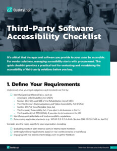 Third-Party Software Accessibility Checklist - QualityLogic