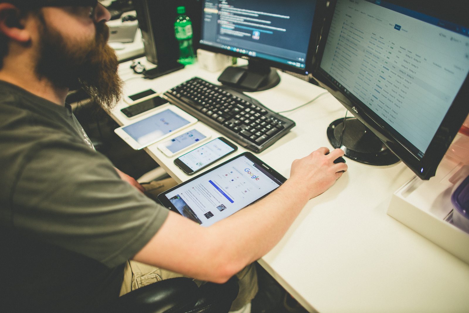 QualityLogic tester working with a computer and several tablets